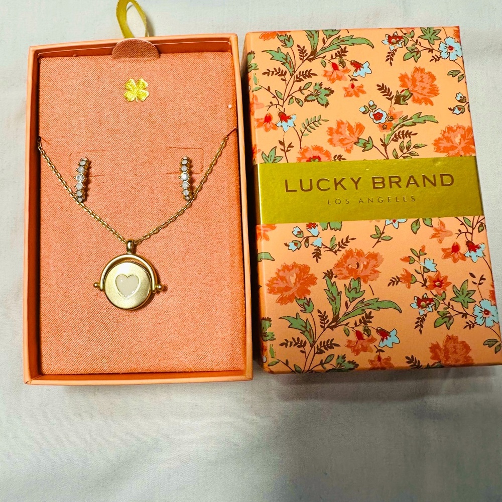 New* lucky brand necklace and earrings set